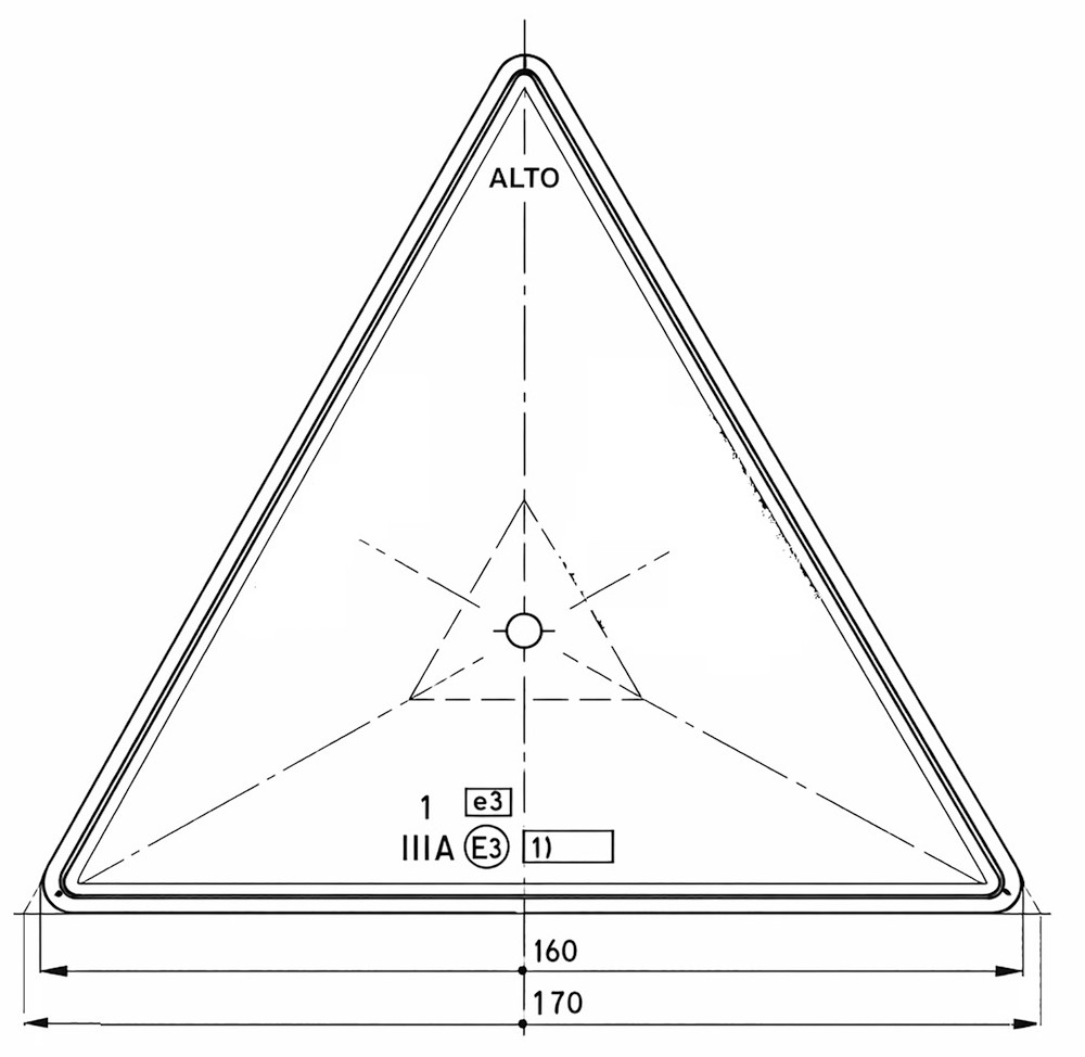 Catarifrangente triangolare rosso con viti - No brand