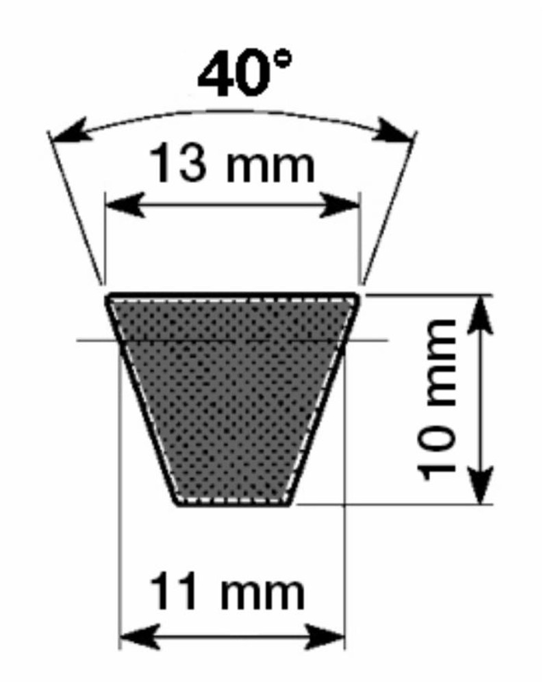 Cinghia trapezoidale in gomma telata SPZ1010 - Ama