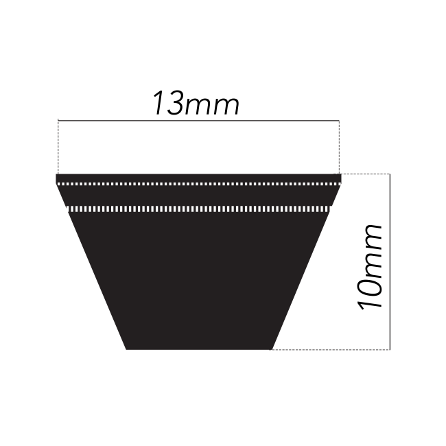 Cinghia standard in gomma AVX13,sviluppo esternomm 1275 - Ama