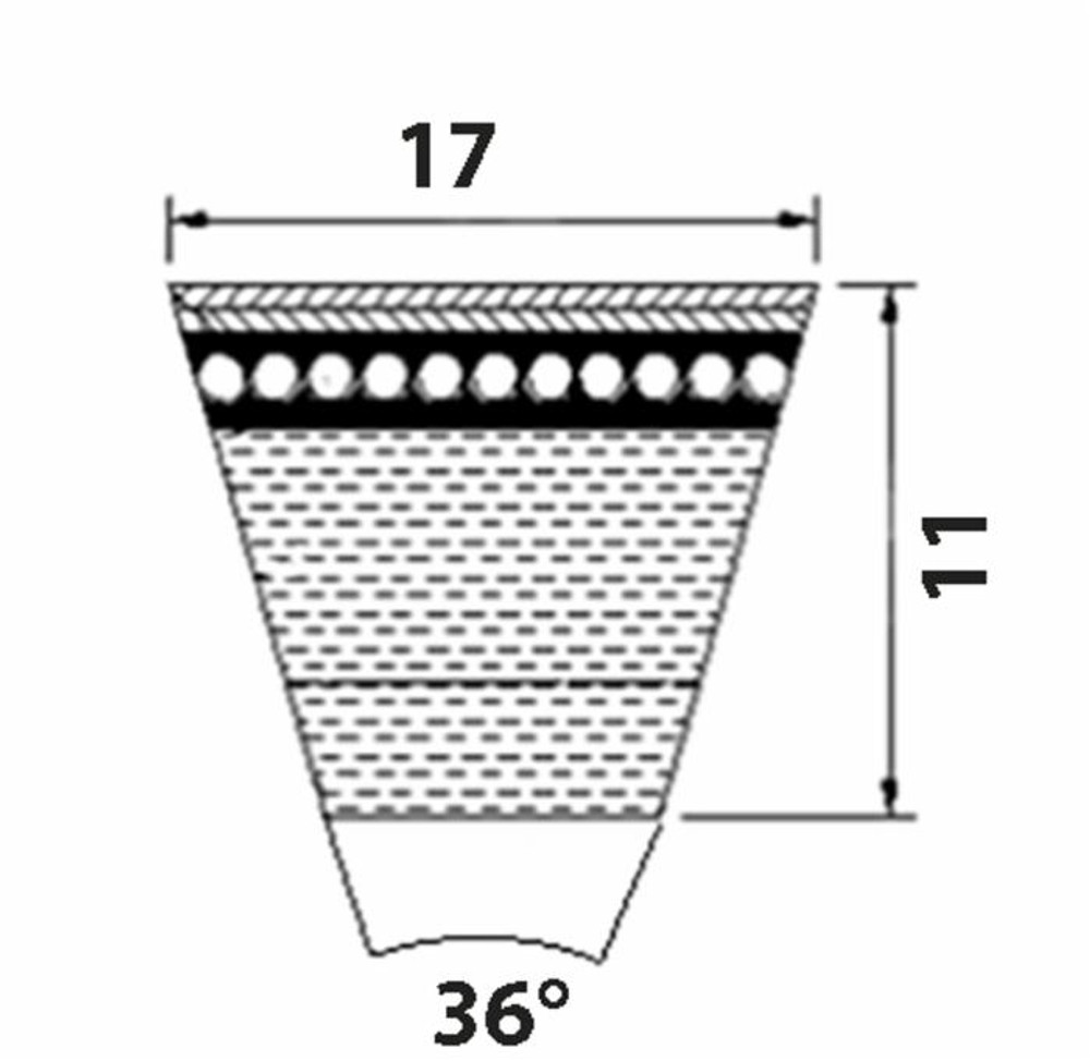 Cinghia trapezoidale dentata XPZ 0800 - Ama