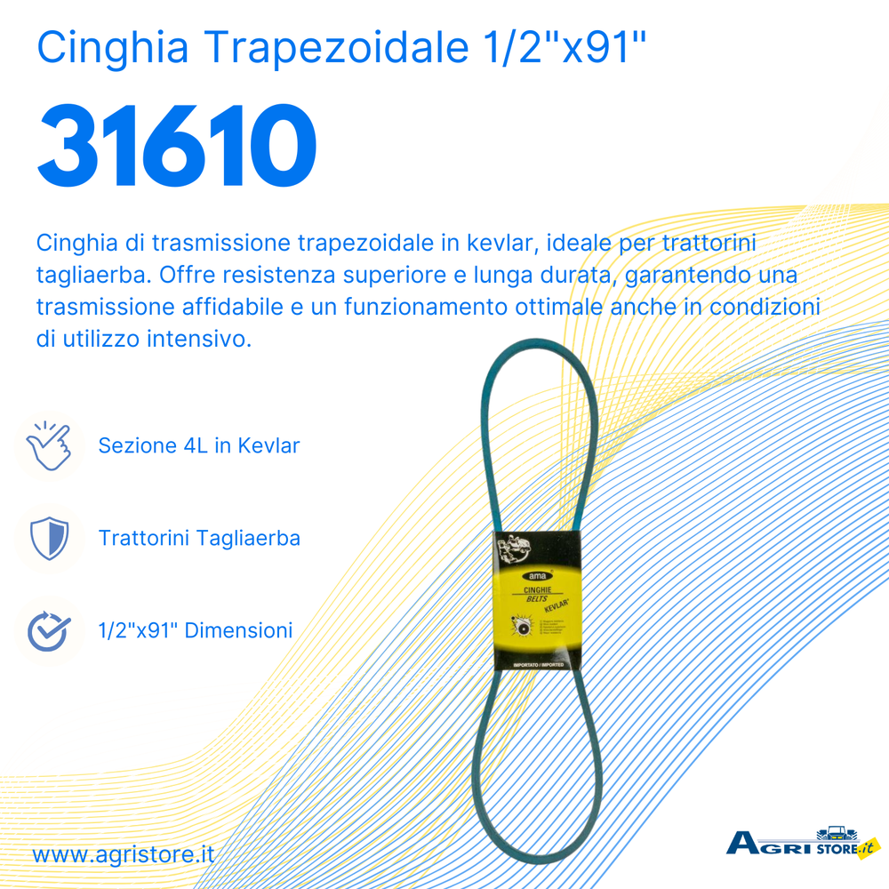 Cinghia trapezoidale 4L 91" - Ama