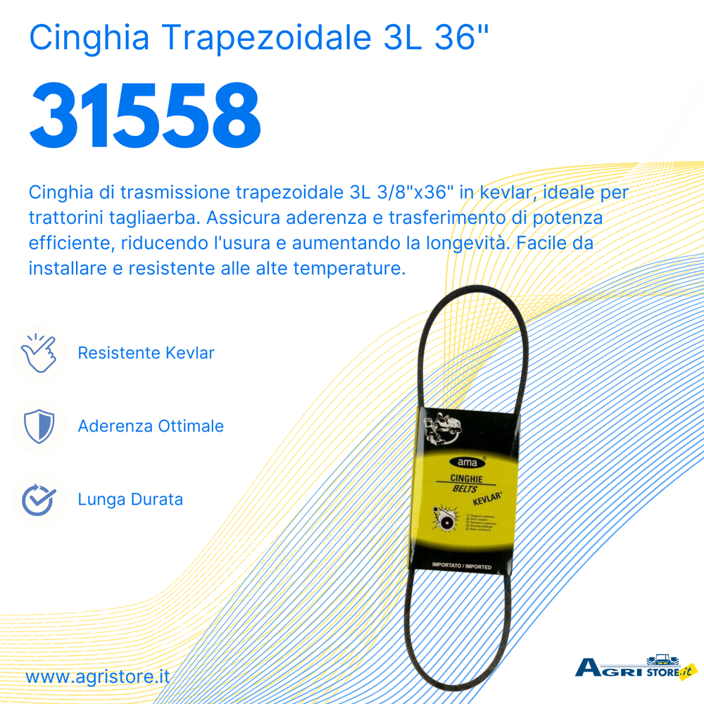 Cinghia trapezoidale 3L 36" - Ama