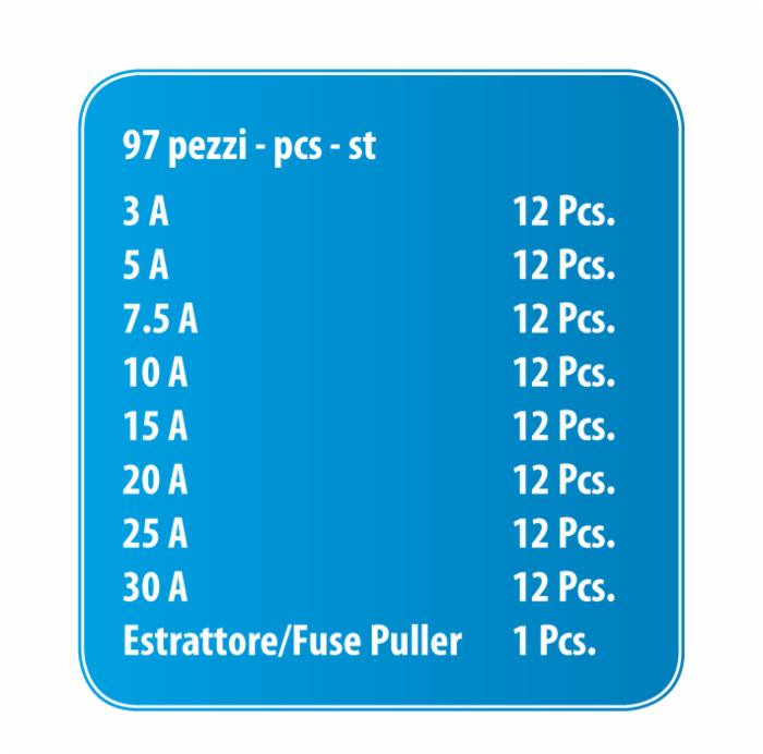Assortimento fusibili bilama da 96 pezzi - Ama