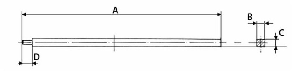 Asse porta dischi frangizolle di 2000mm sezione 32x32mm - Ama Asse porta dischi frangizolle di 2000mm sezione 32x32mm - Ama