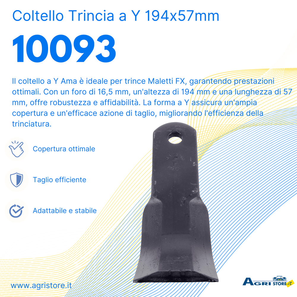 Coltello per trincia a Y altezza 194mm lunghezza 57mm - Ama