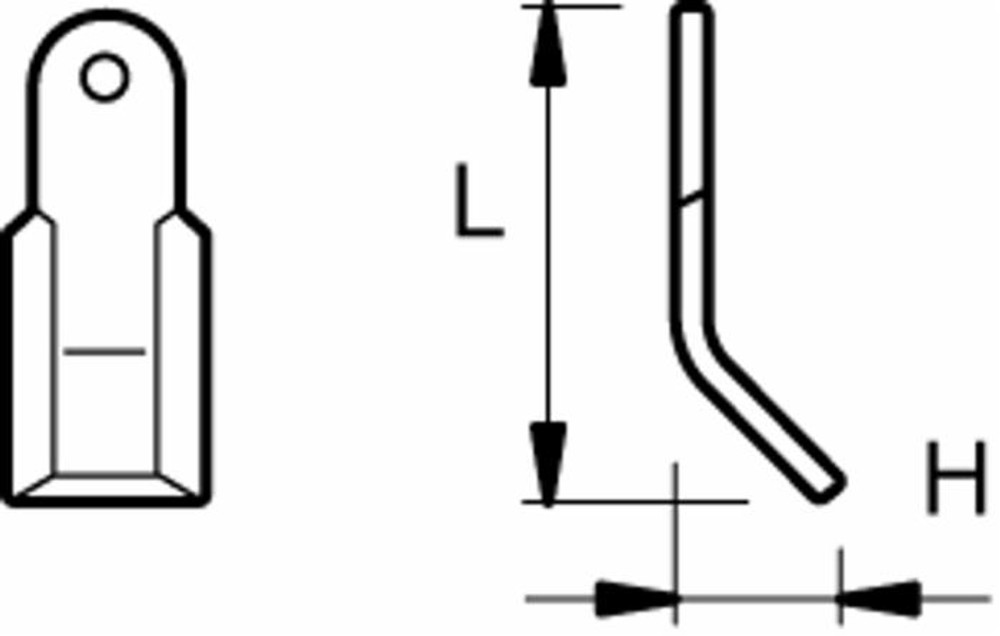 Coltello per trincia a Y altezza 140mm lunghezza 60mm e foro Ø 16,5mm - Ama