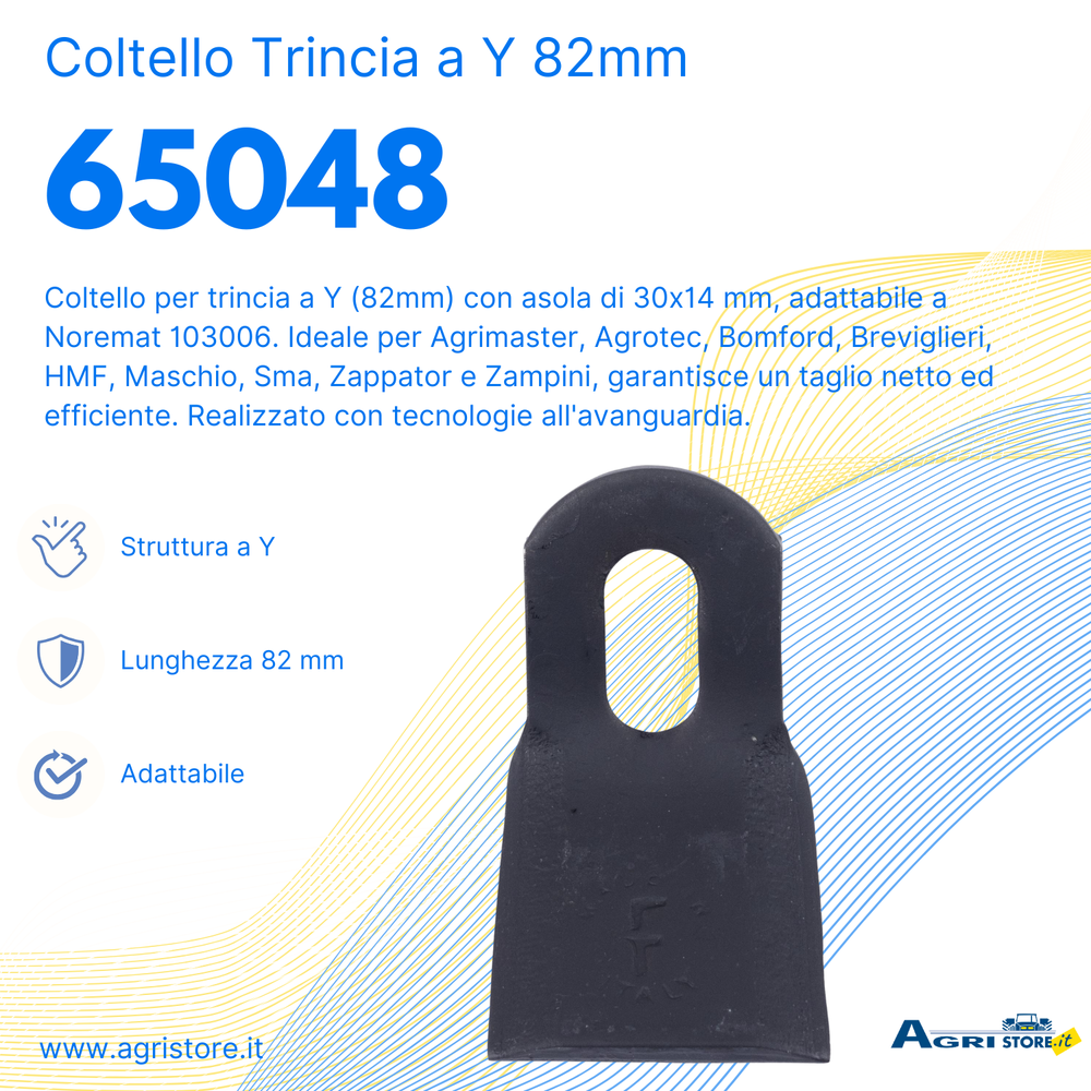 Coltello trincia a Y lunghezza 82mm adattabile Noremat 103006 - Ama