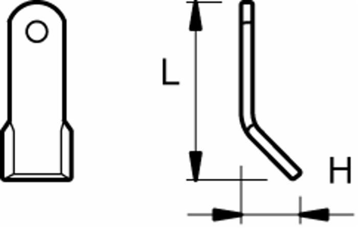 Coltello a Y altezza 60mm lunghezza 136mm adattabile Maschio e Terranova - Ama