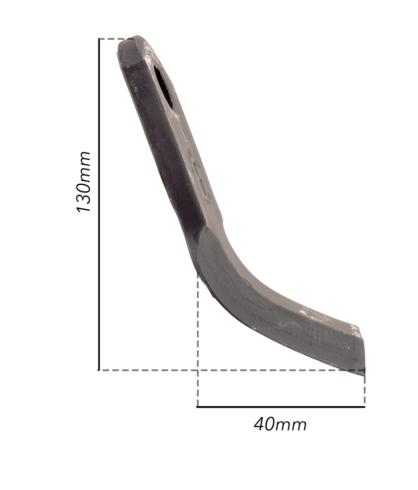 Coltello a Y lunghezza 130mm altezza 40mm e foro con Ø 16,5mm - Ama
