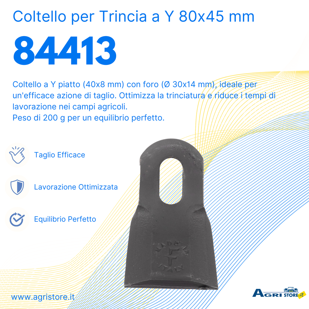 Coltello per trincia a Y altezza 80mm larghezza 45mm - Ama