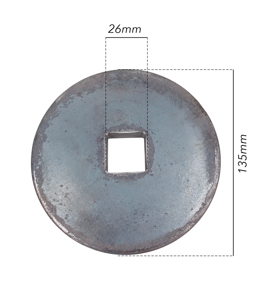 Flangia 135X10 foro quadro 26mm concava - Ama