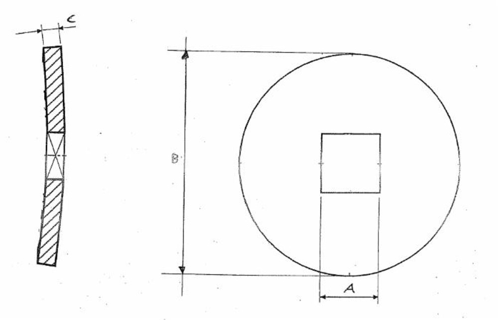 Flangia 115X10 foro quadro 26mm convessa - Ama