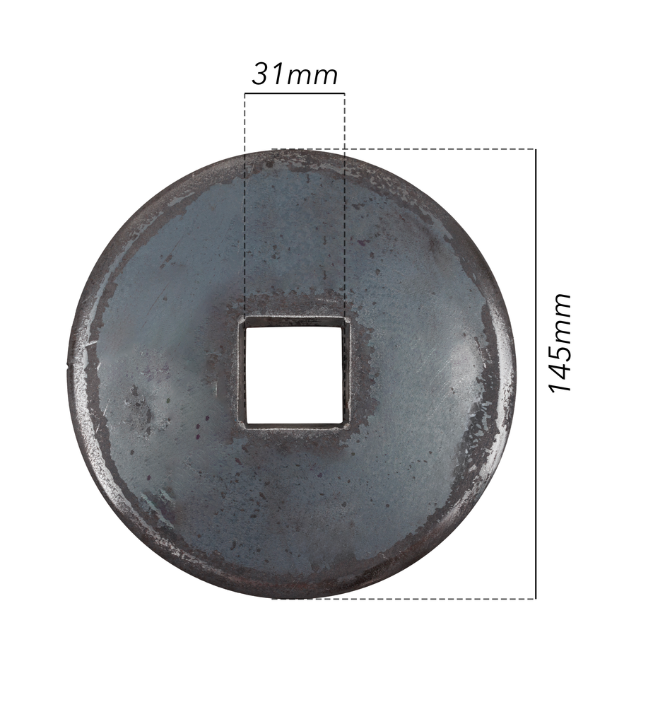 Flangia 145X12 foro quadro 31mm concava - Ama