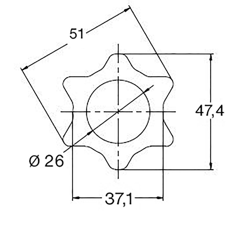 Tubo cardanico interno a stella tipo s4 lunghezza 3mt adattabile a Walterscheid - Ama Cardan