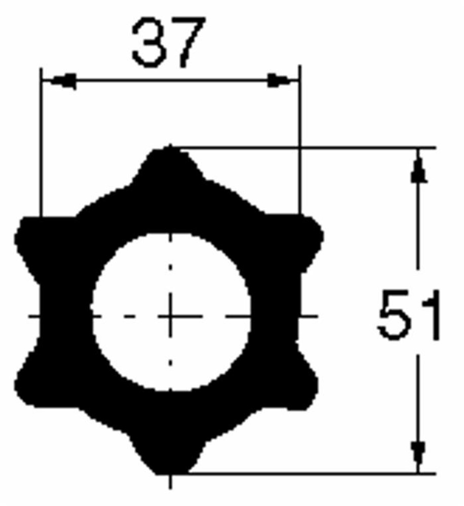 Tubo cardanico interno a stella tipo s4 lunghezza 3mt adattabile a Walterscheid - Ama Cardan