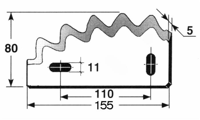 Coltello per carromiscelatore lunghezza 155 larghezza 80mm - Ama