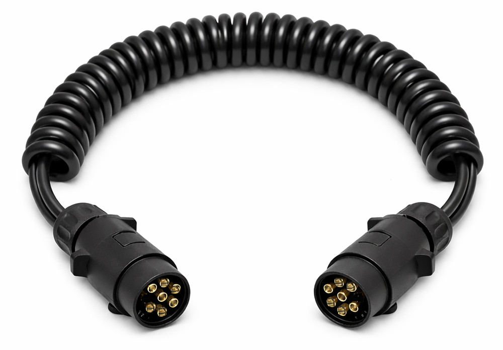 Prolunga cavo spiralato con spine 7 poli da 12V - Ama