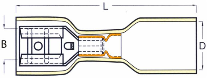 Terminale femmina totalmente isolato blu 6,4x0,8mm - Ama