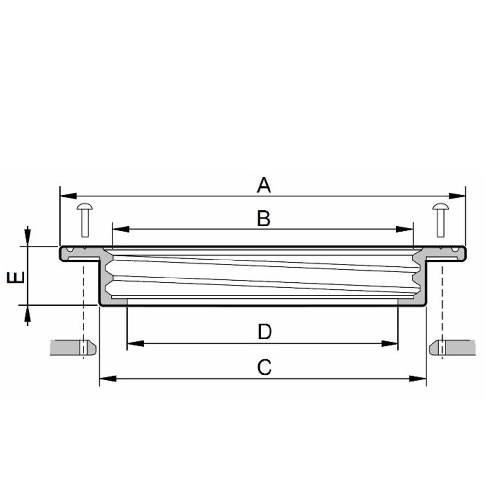 Anello per coperchio cisterna filettato con Ø foro cisterna 215mm e Ø esterno flangia 255mm - Arag