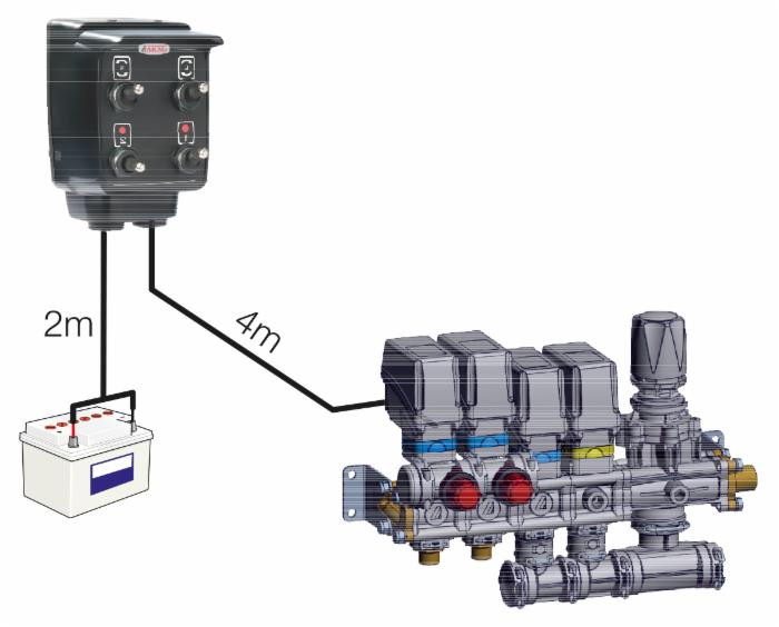 Scatola di comando compatta a 2 vie Arag con cavo diretto 4 mt - Arag
