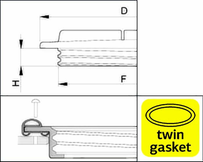 Kit coperchio con anello Ø 355mm per cisterne adattabile ad arag 8710502 - Arag