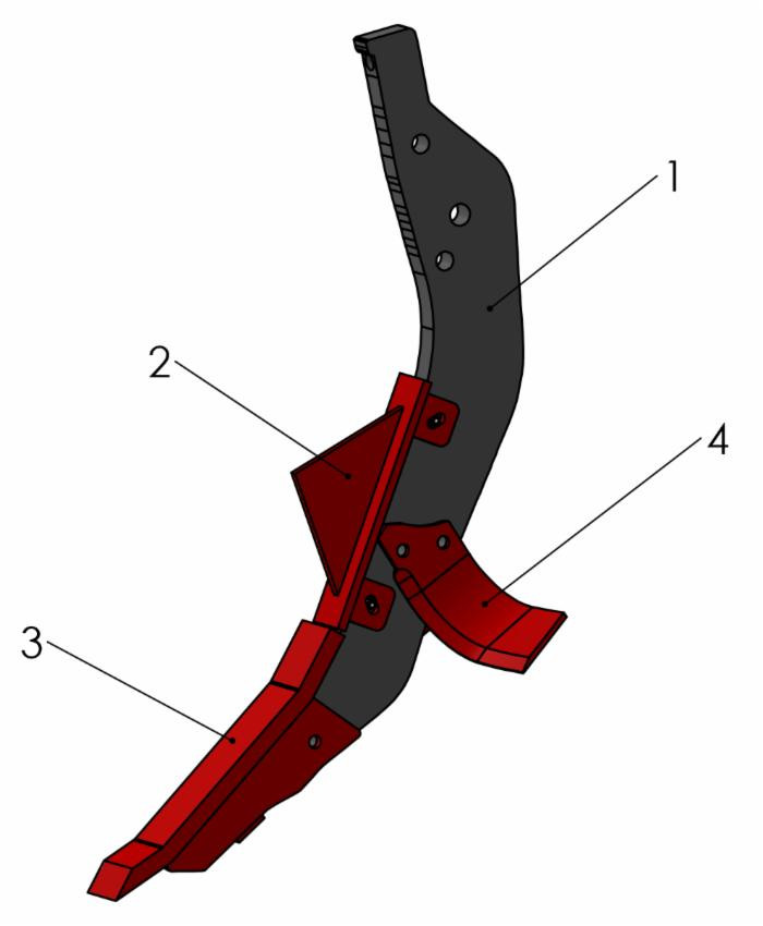 Ancora completa per ripuntatore profondità lavoro 20-45cm - Ama