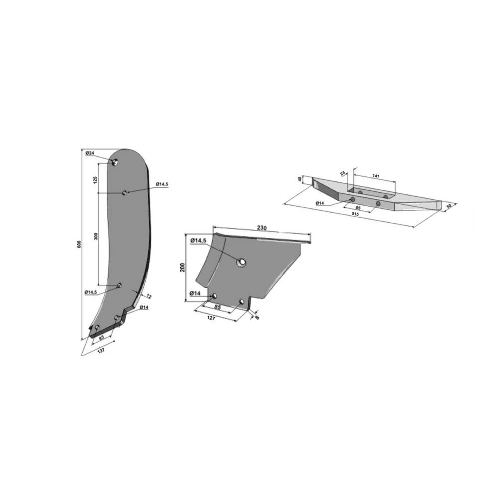 Ancora curva completa per ripuntatore modello piccolo lato sx - Ama
