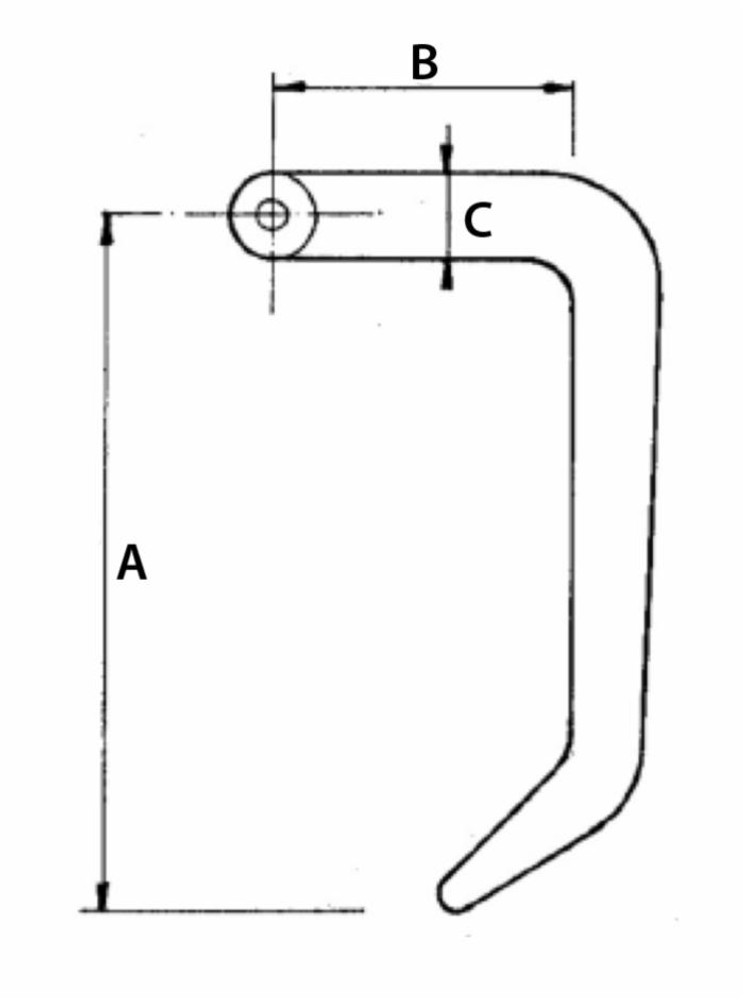 Ancora tiller media spessore 20mm altezza 470mm - Ama Ancora tiller media spessore 20mm altezza 470mm - Ama