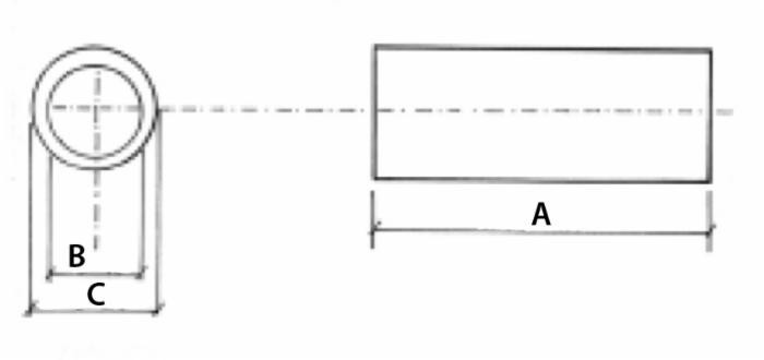 Boccola per ancora tiller lunghezza 50mm - Ama