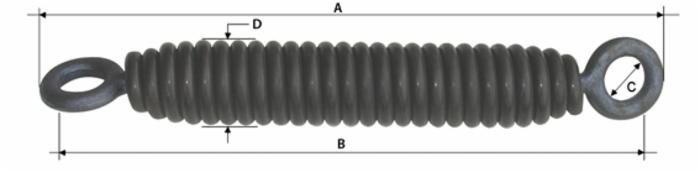 Molla per ancore tiller con occhio girevole e filo da 12mm - Ama
