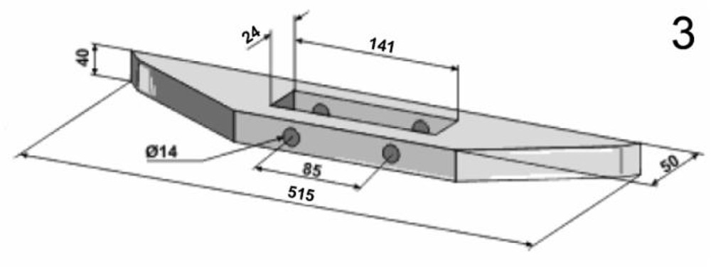 Scalpello stampato per ancora 50x40mm adattabile Michel - Ama