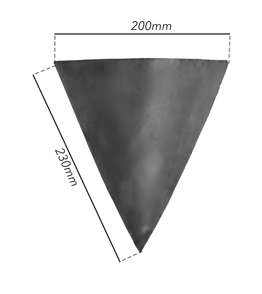 Vomerina a saldare in acciaio stampato larghezza 200mm e lato obliquo 230mm - Ama