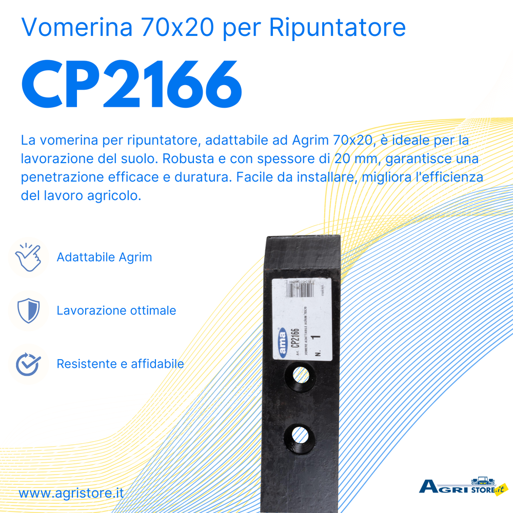 Vomerina per ripuntatore adattabile 70x20 Agrim - Ama