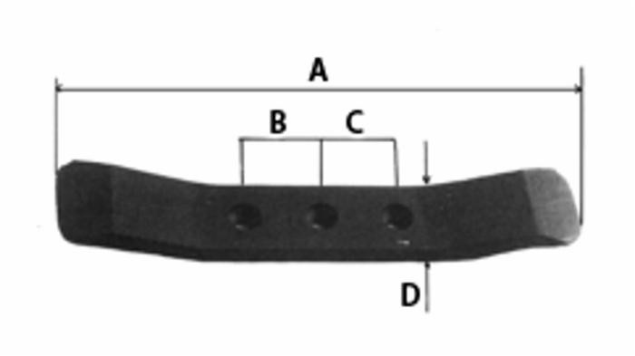 Vomerina per ripuntatore doppia punta 70x20mm adattabile a Pegoraro - Ama