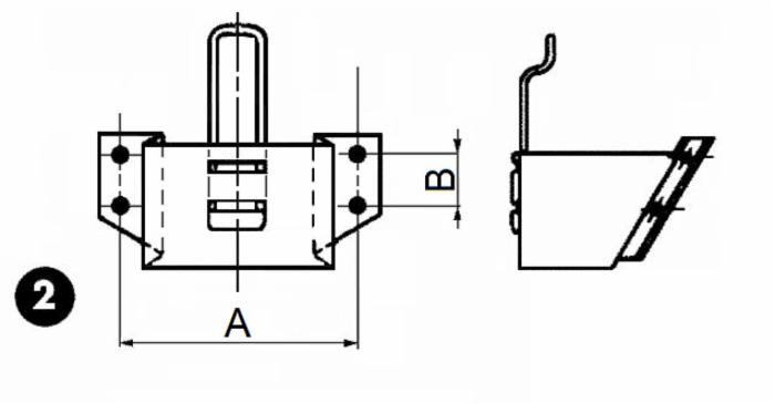 Supporto in metallo verniciato per cuneo fermaruota raggio 600mm - Ama