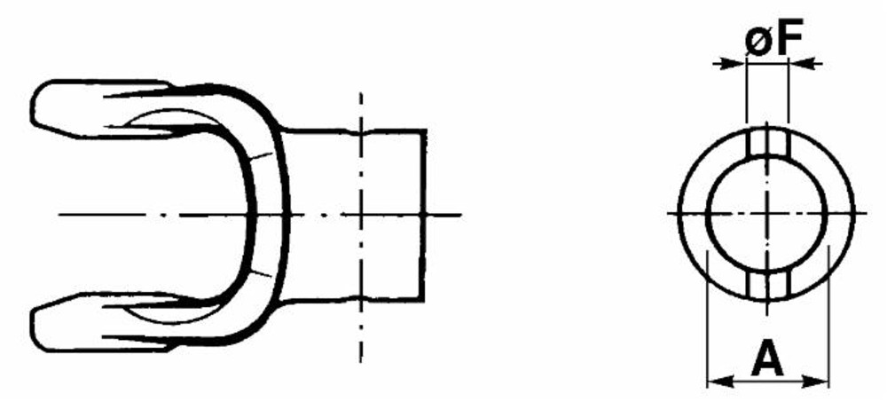 Forcella categoria 6 Ø 35 foro spina 13,30,2x92 - Ama Cardan