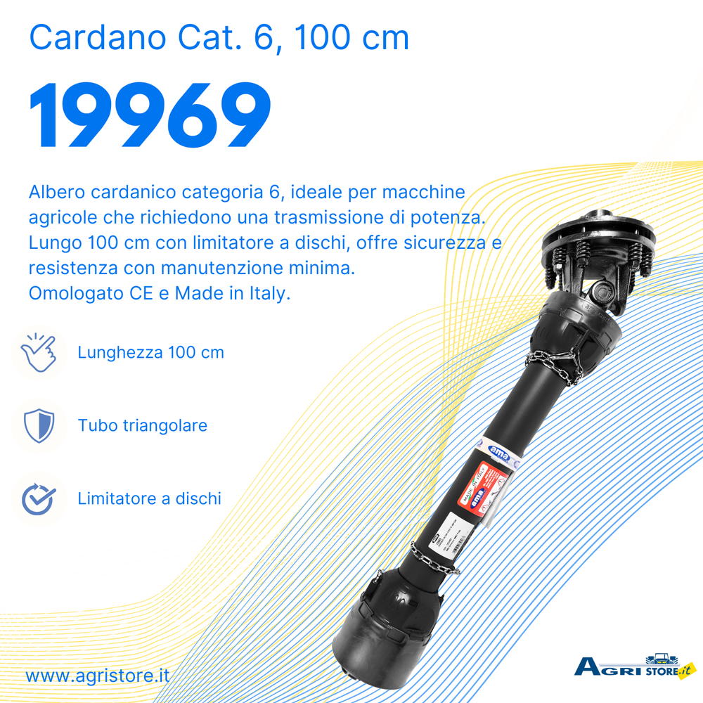 Cardano Ama con limitatore a dischi di attrito cat. 6 100cm 2 ferodi - Ama Cardan