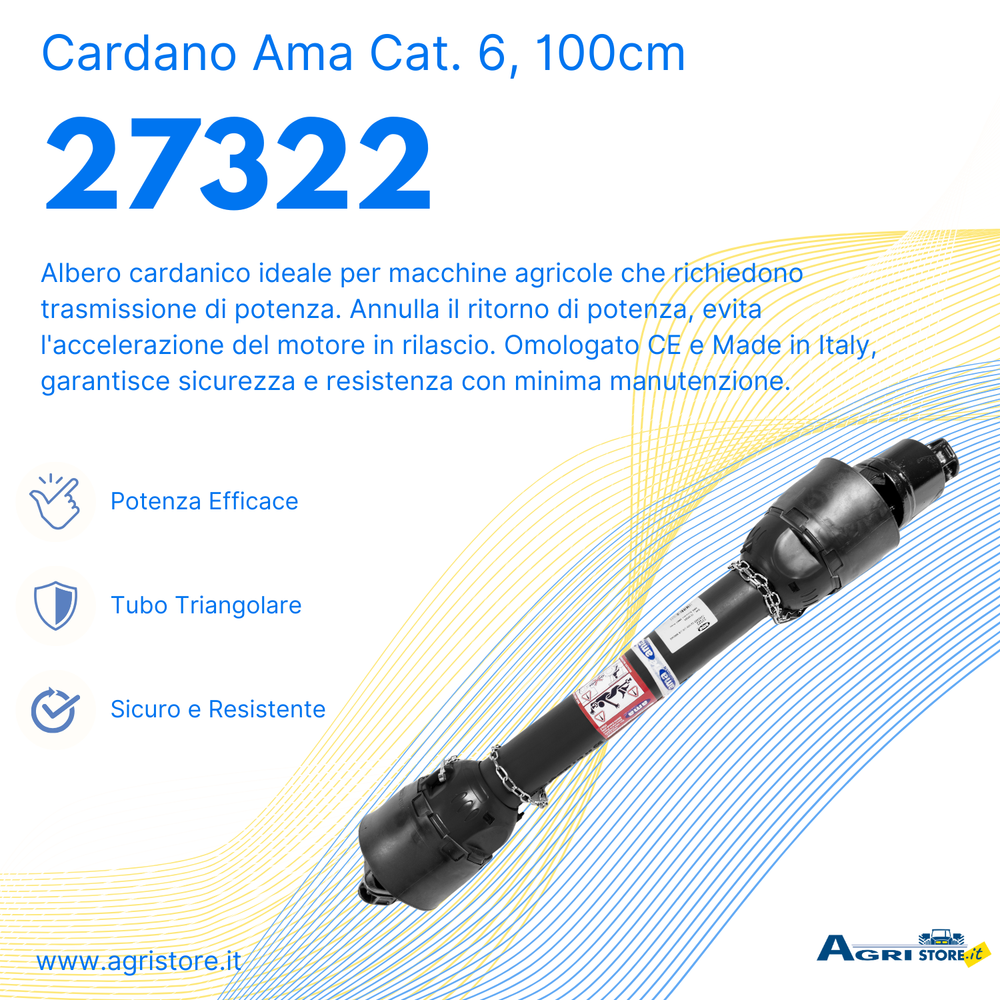 Cardano Ama con ruota libera cat. 6 100cm - Ama Cardan
