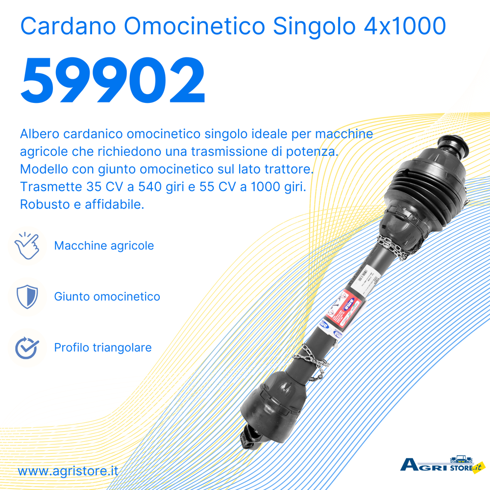 Cardano omocinetico singolo 4x1000 Quality line - Ama Cardan