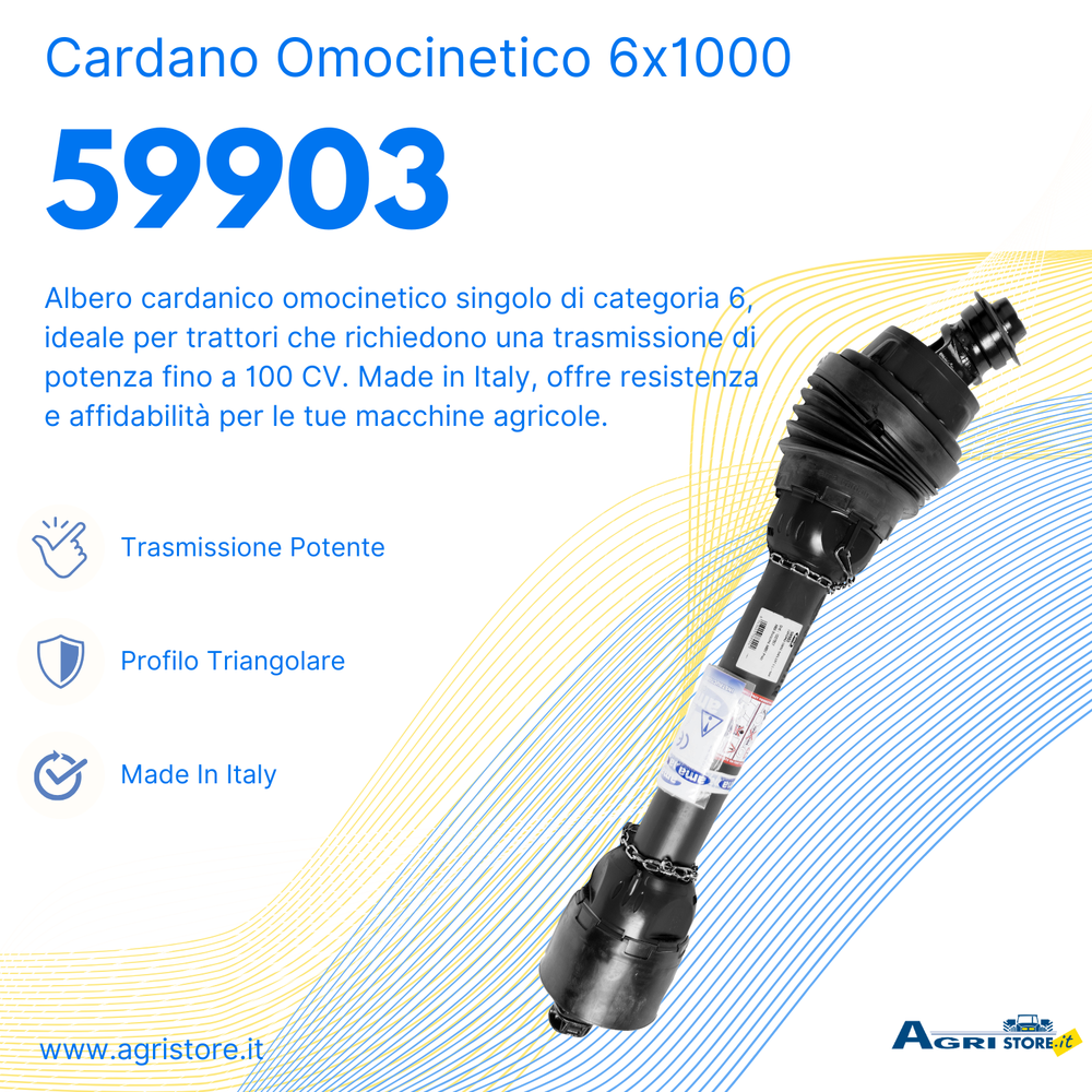 Cardano omocinetico singolo 6x1000 Quality line - Ama Cardan