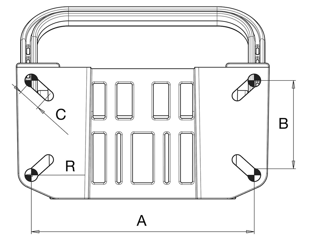 Porta cuneo ferma ruota con raggio 460mm nero - Seat Plastic