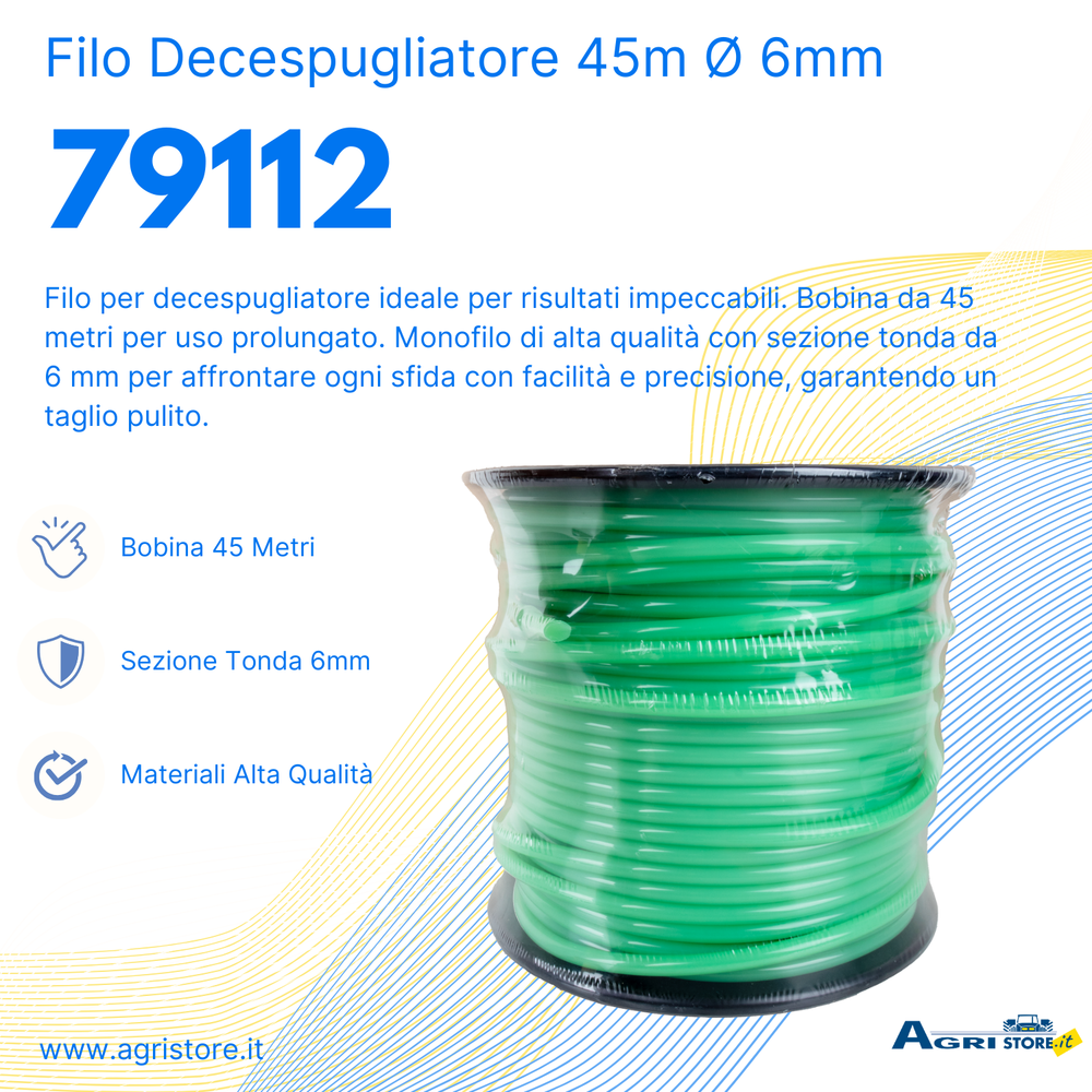 Filo per decespugliatore da 45m sezione tonda Ø 6mm - Ama