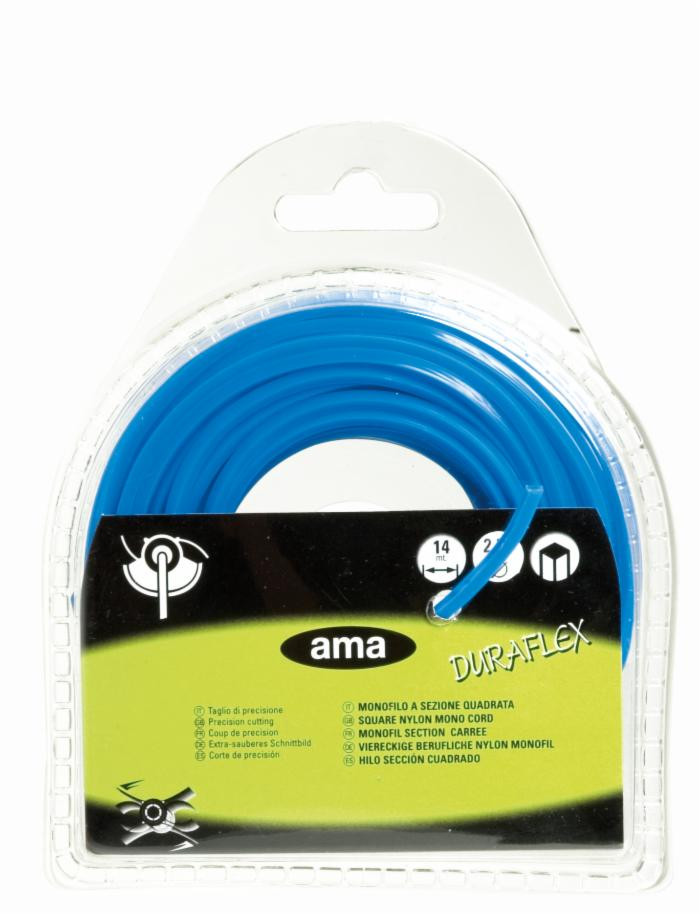 Filo per decespugliatore Duraflex da 14m sezione quadrata Ø 2,7mm - Ama