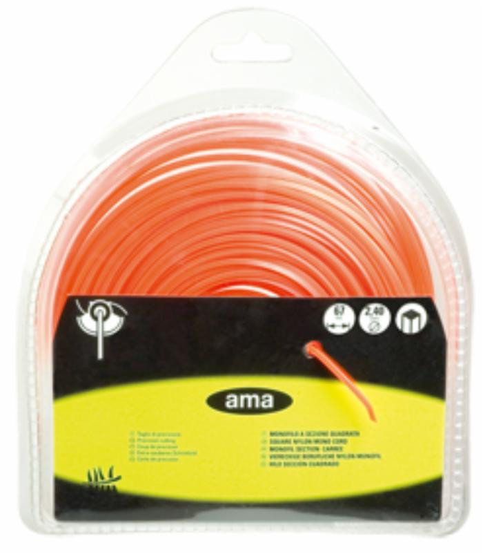 Filo per decespugliatore da 25m sezione quadrata Ø 4mm - Ama