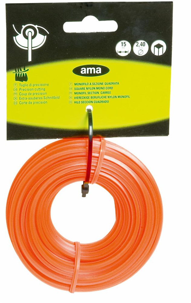 Filo per decespugliatore da 15m sezione quadrata Ø 1,65mm - Ama