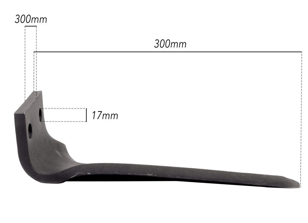 Dente dx per erpice lunghezza 300mm larghezza 100mm - Ama