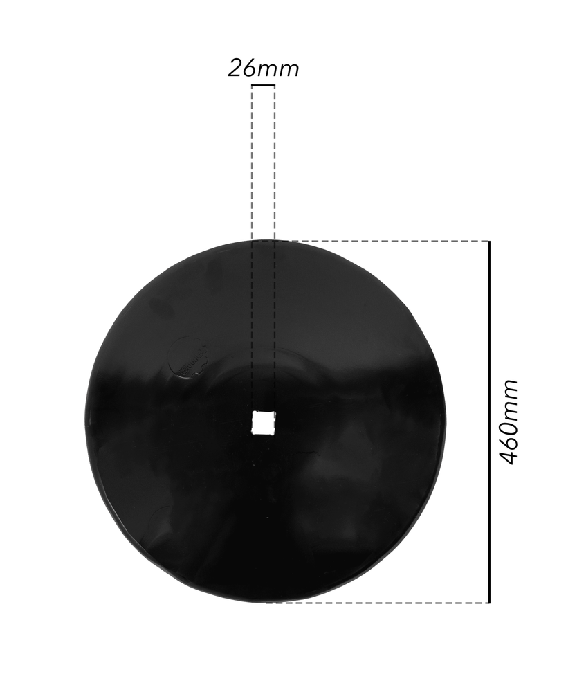 Disco frangizolle liscio con Ø 460mm spessore 3mm e foro quadrato di 26mm - Ama