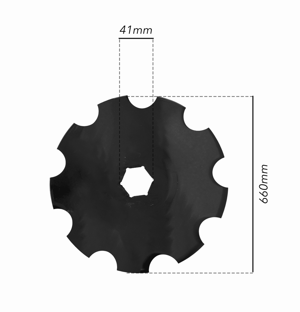 Disco frangizolle dentato con ø 460mm spessore 3mm e foro esagonale di 67mm - Ama