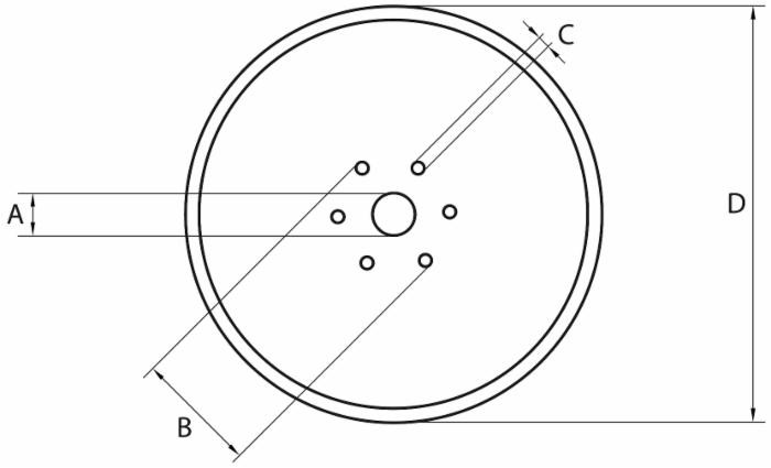 Disco piano liscio Ø 500mm sp.6mm con fori cilindrici - Ama