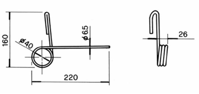 Molla sinistra per erpicetto adattabile Oma - Ama